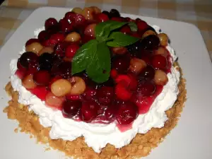 Biscuit Tart with Mascarpone, Cherries and Sour Cherries