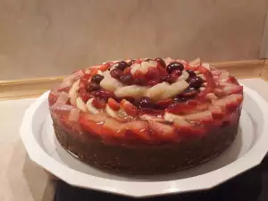 A Biscuit Cake with Jelly Fruit