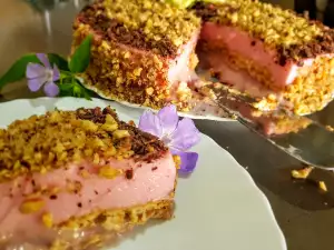 Biscuit Cake with Strawberry and Cherry Syrup