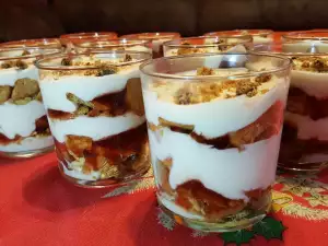 Biscuit Cake with Jam in Cups