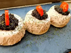 Mini Blini with Salmon Mousse