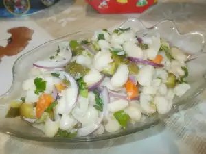 Bean Salad with Pickles and Carrots