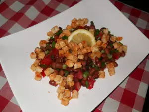 Bean Salad with Croutons