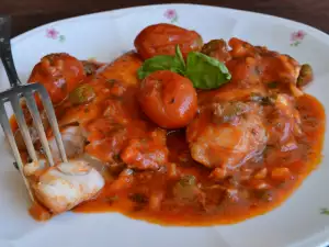 Cod fish with Capers in Tomato Sauce