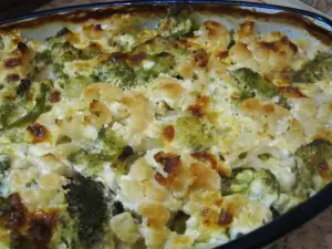 Roasted Broccoli and Cauliflower with Cream