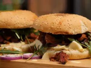 Burgers with Roast Lamb and Egg Salad