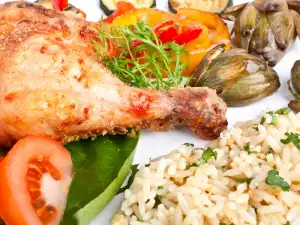 Turkey drumsticks with rice