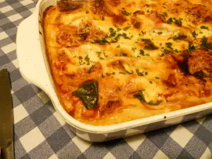 Cannelloni Napolitana with Mince, and Bechamel Sauce