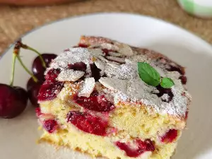 Plain Cake with Cherries and Almonds