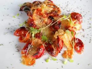 Roasted Cherry Tomatoes with Olive Oil and Yellow Cheese