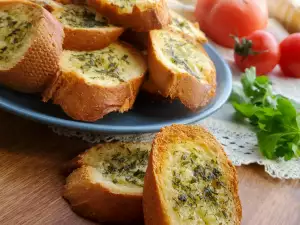 Garlic Bruschettas with Parsley and Dill