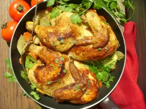 Roasted Chicken with Eggs