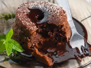 Chocolate Souffle with Almonds