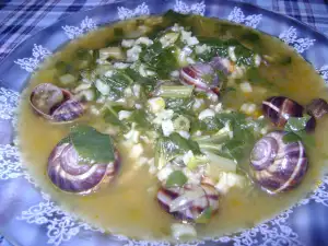 Snail and Spinach Soup