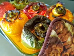 Stuffed Vegan Peppers with Beans