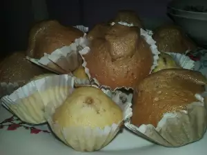 Colored Muffins with Liquid Chocolate