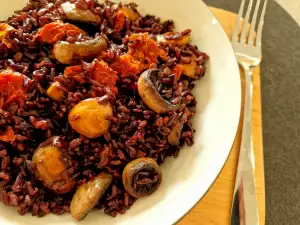 Black Rice with Field Mushrooms and Dried Tomatoes