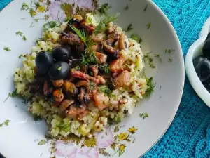 Seafood with Pearl Rice and Quinoa