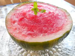 Watermelon Sorbet with White Wine