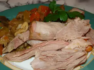 Pork Shank in a Glass Cook Pot