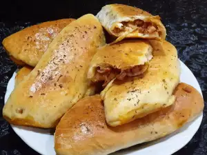 Calzone with Homemade Dough and Minced Meat Filling