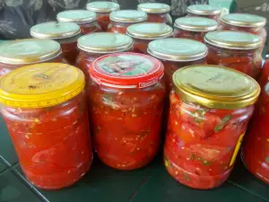 Sterilized Tomatoes in Jars