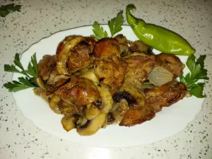 Baked Chicken Livers with Onions and Mushrooms