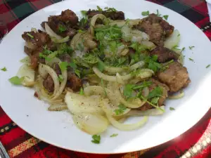 Chicken Livers with Mushrooms and Onions