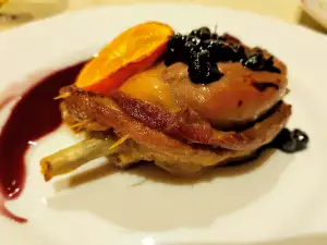 Duck Confit with Tangerines and Blueberry Sauce