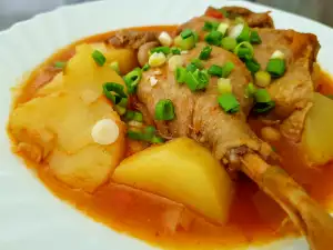 Duck Stew with Potatoes and Fresh Garlic