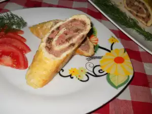 Egg Roll with Mince and Mushroom Filling