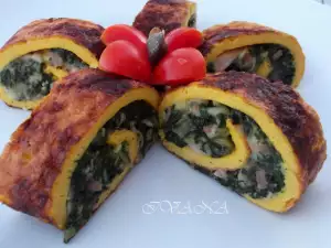 Egg Roll with Spinach and Bacon