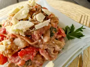 Eggplant Salad with Tomatoes, Mayonnaise and Goat Cheese