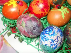 Colorful Eggs with Decoupage