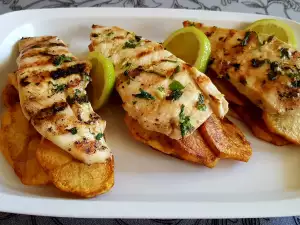 Chicken Fillets on Top of Fried Potatoes