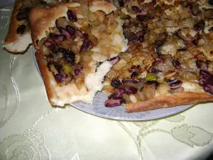 Focaccia with Caramelized Onions and Beans