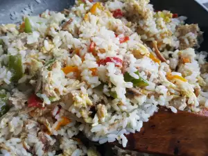 Fried Rice with Eggs and Chicken