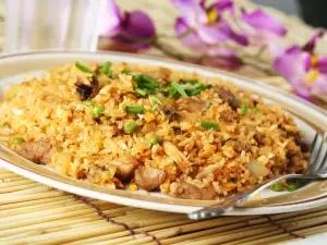 Risotto with Mushrooms, Olives and Curry