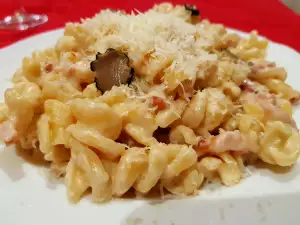 Fusilli with Bacon, Cream and Truffle