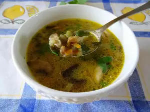 Mushroom Soup with Spring Onions