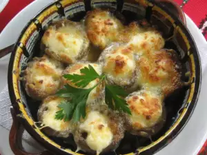 Stuffed Mushrooms with Processed Cheese and Cheese