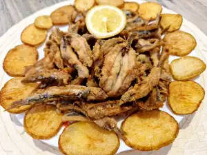 Fried Gavros Anchovies