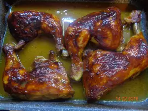 Chicken Legs Glazed with Barbecue Sauce