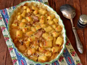 Baked Gnocchi in Gorgonzola and Porcini Mushroom Sauce