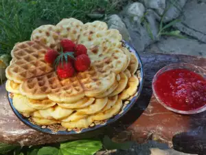 Waffles with Strawberry Jam