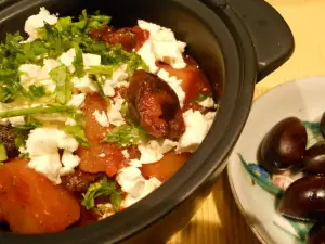 Greek Potato Stew with Olives and Feta Cheese