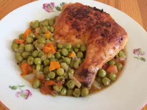 Oven-Baked Chicken Drumsticks with Peas