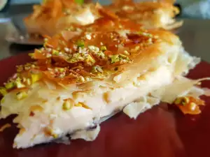 Traditional Greek Filo Pastry Pie with Cream