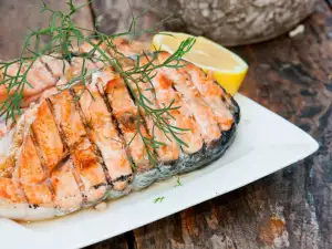 Pan Grilled Salmon Steak