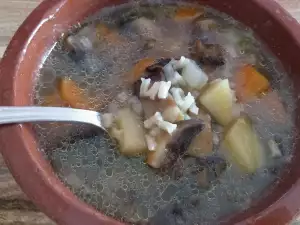 Mushroom Soup with Rice and Potatoes